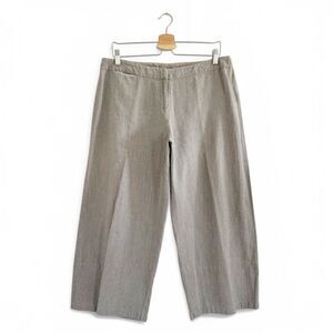 Eileen Fisher Organic Linen Wide Leg Crop Pant Size L
